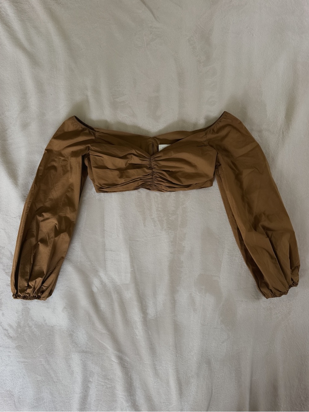 Zara Brown Draped Crop Top - NWOT